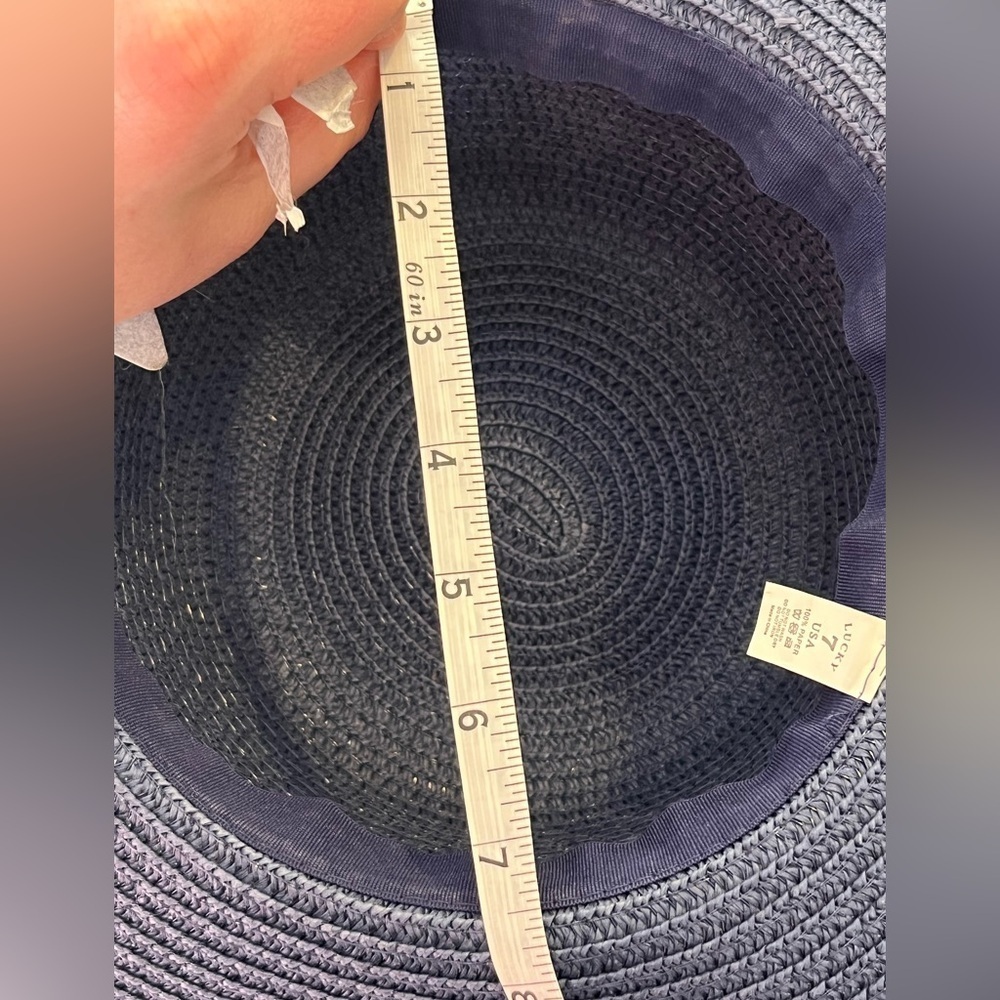 Lucky 7 Women Wide Brim Two Tone 100% Paper, Straw, Floppy Beach Hat - Picture 12 of 13